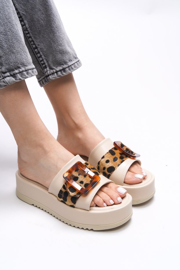 Yinqirelle Women's Slippers 001275 Beige Skin
