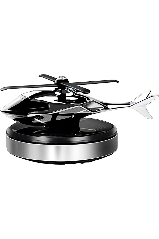 Car Air Freshener Helicopter Solar Rotating Aromatherapy Diffuser (Silver)