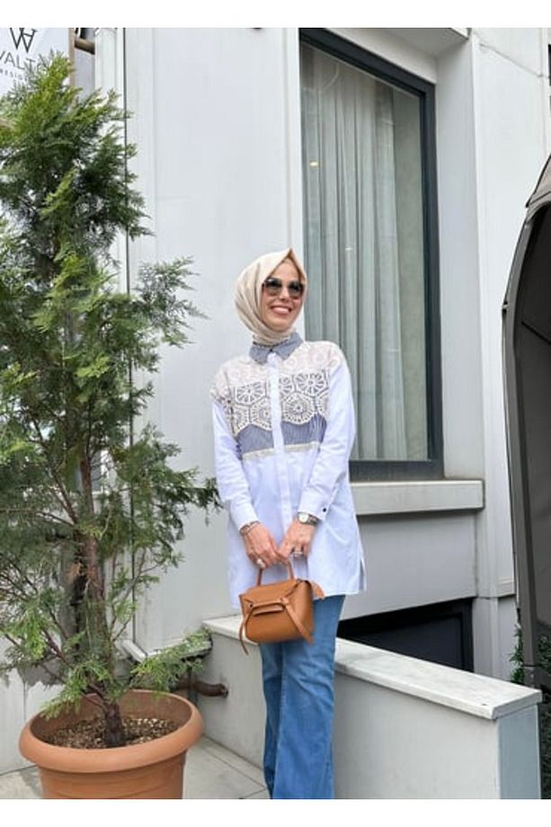 Brode Detaylı Çizgili Gömlek - 5