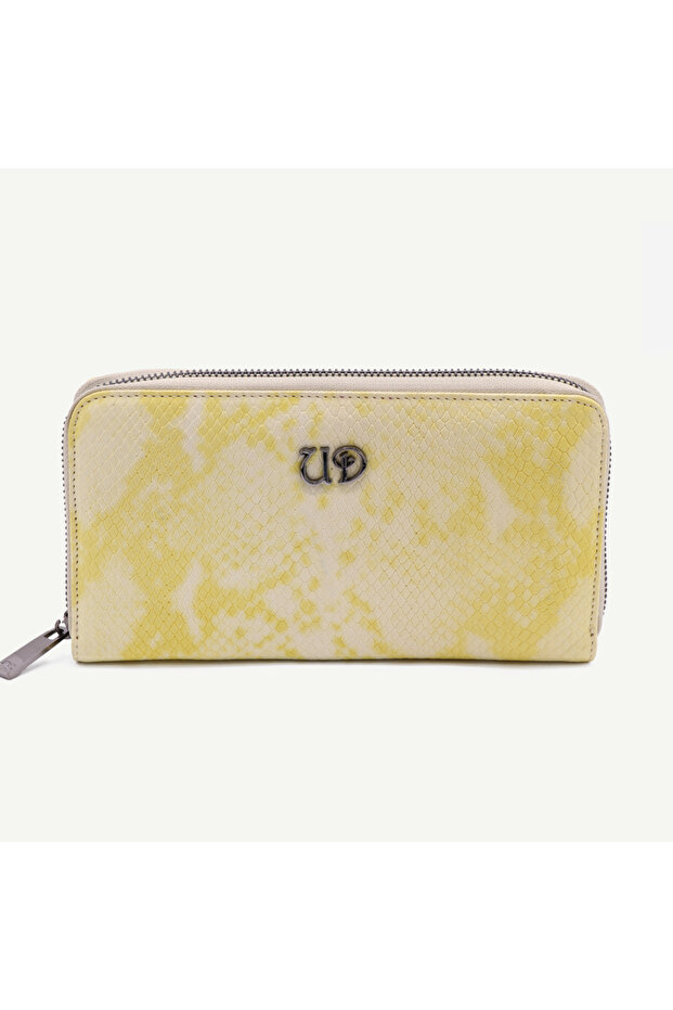Uderra Women's Genuine Leather Yellow-White Wallet - S1Kc0226