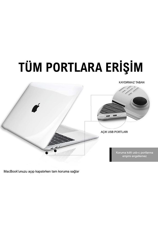 Macbook Pro 13" 2020-2022 M1-m2 Çip A1706-a1708--a2159-a2251-a2289-a2338 Uyumlu Kapak Koruma Kılıfı - 4