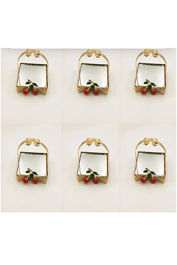 Cherry Patterned Gold Plated Mirrored Mini Presentation Tray - 3