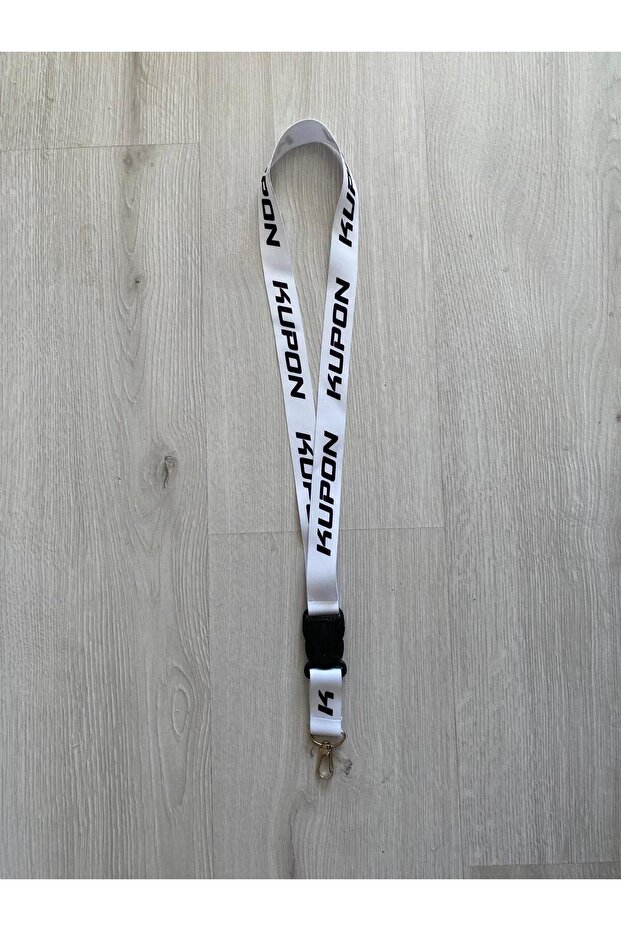 White Strap Coupon Lanyard