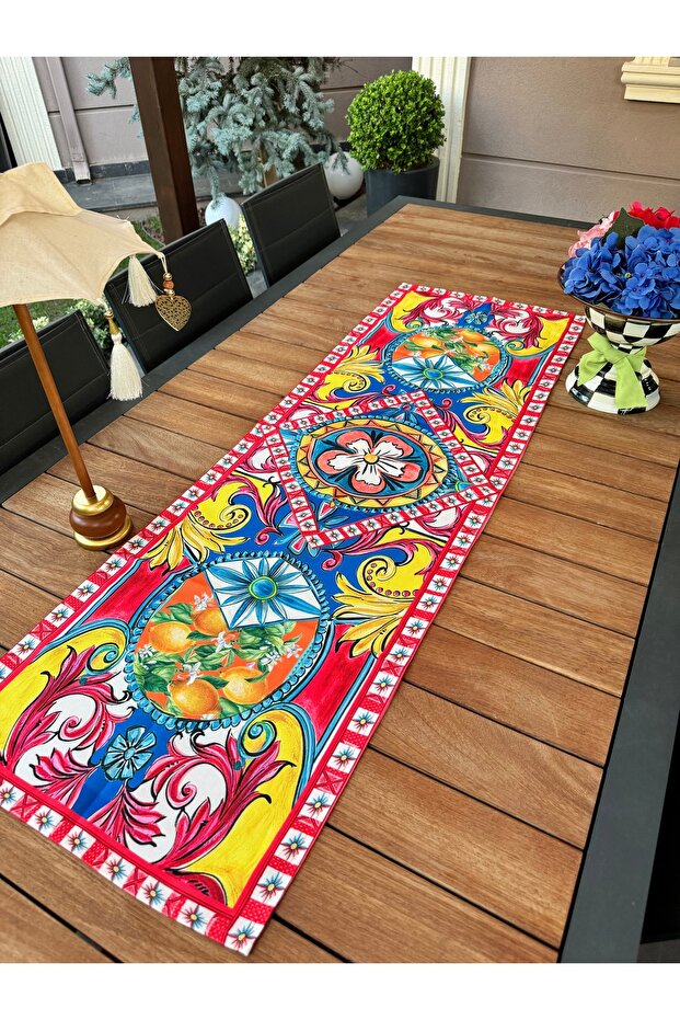 San Di Monte Pattern Red Printed Runner - 4