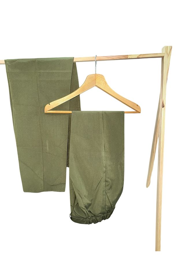 Kumaş Pantolon Yanları Beli Lastikli Önü Düğmeli Unisex - 1