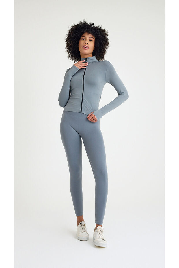 2-Pack Push up Effect Leggings and Zippered Sports Jacket