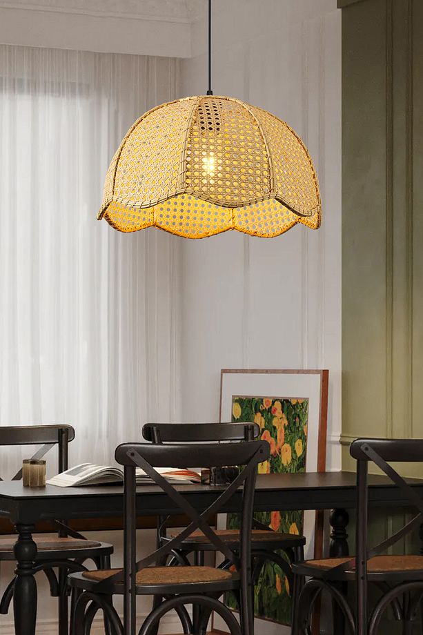 Alvise Tekli Hazeran Model Rattan Modern Tasarım Oturma Odası Avize - 1