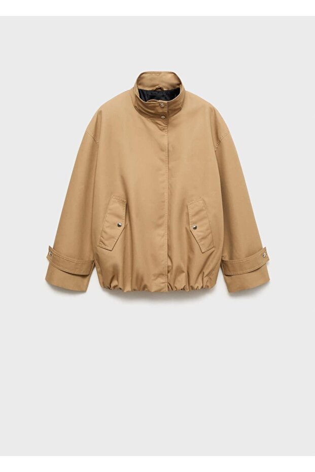 Cotton Parka with Drawstring Ends - 3