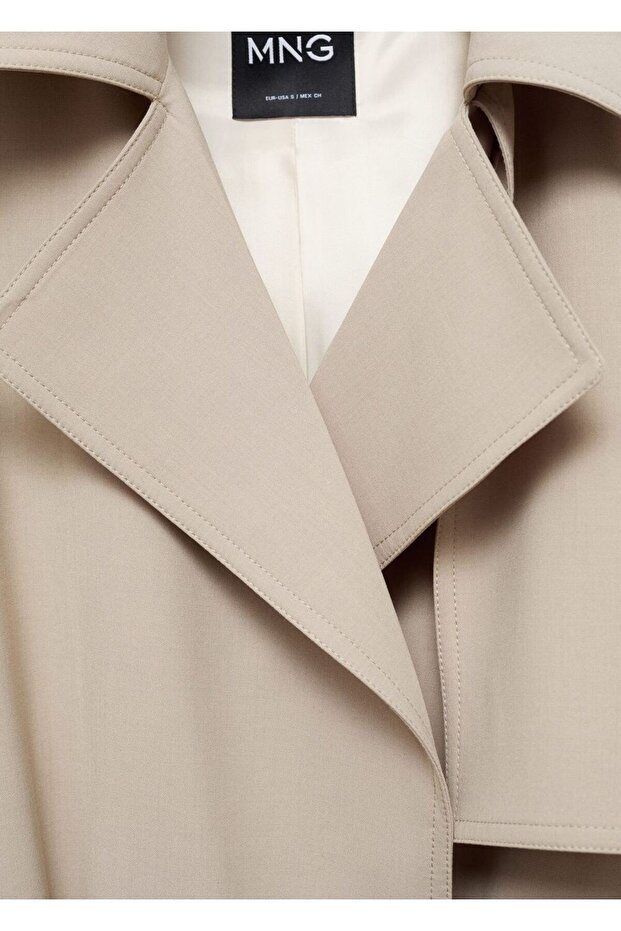 Kemerli oversize trençkot - 8