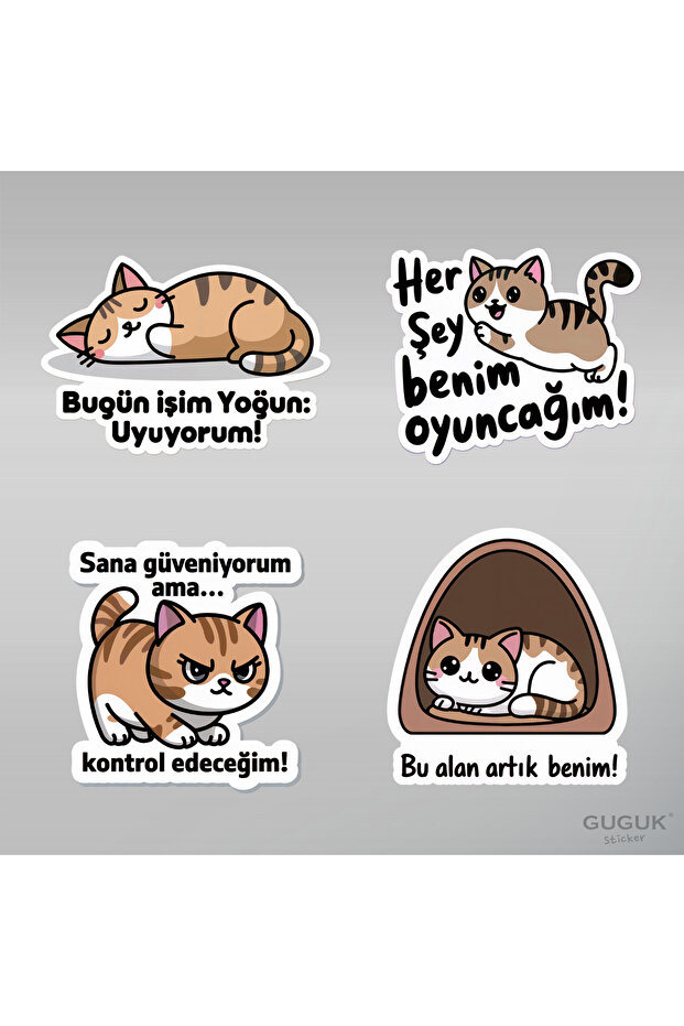 Sevimli Kedi Sticker Seti - 2