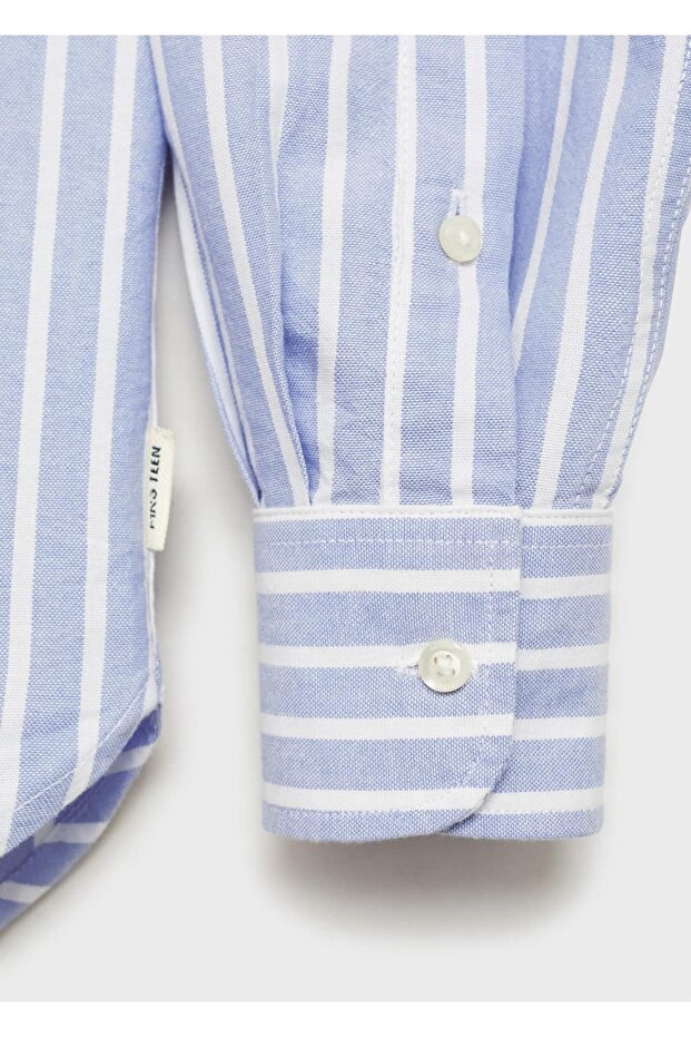 Çizgili Oxford gömlek - 7