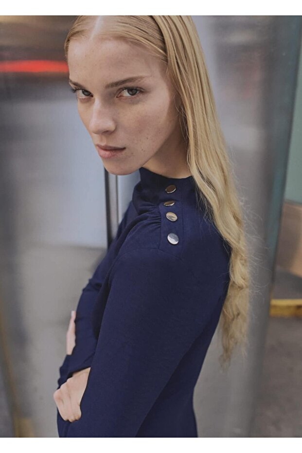 Asimetrik pilili elbise - 6