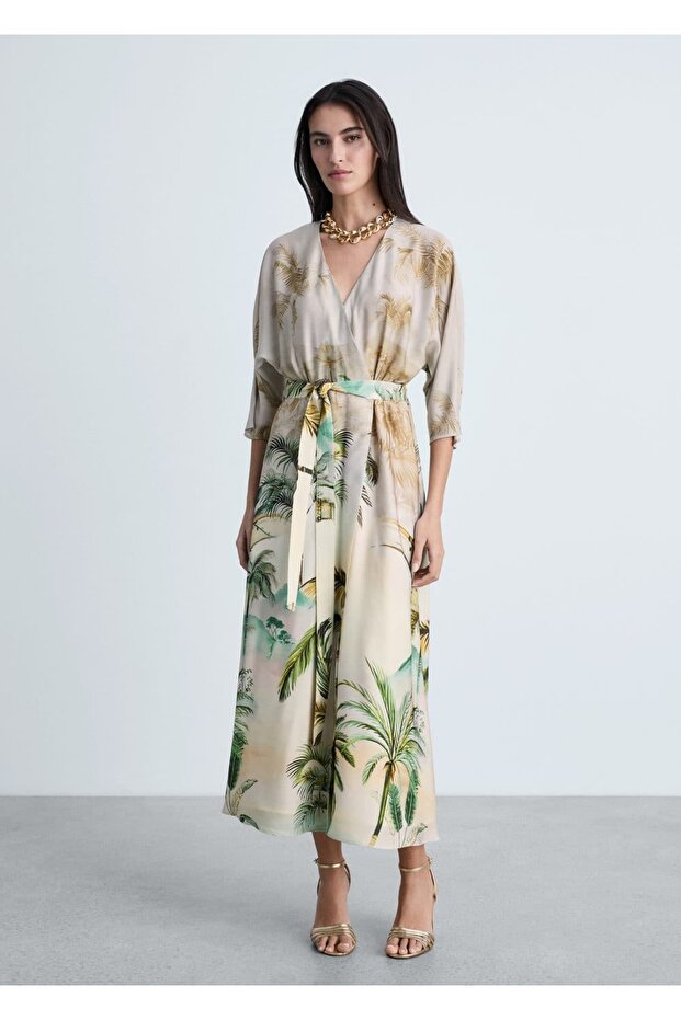 Tropikal çapraz elbise - 2