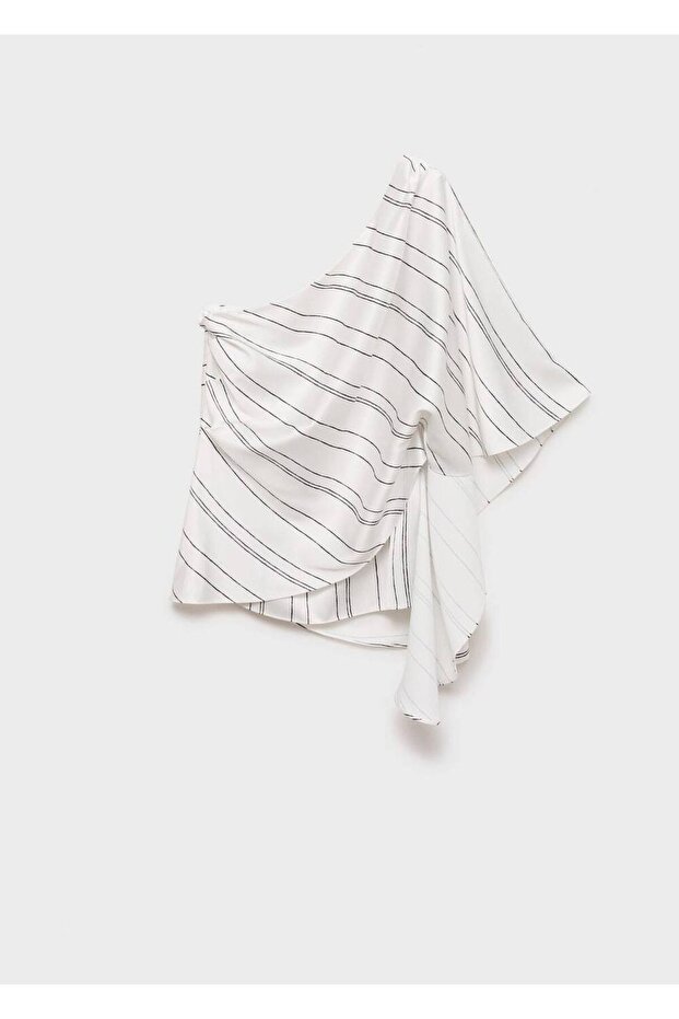 Çizgili asimetrik bluz - 3