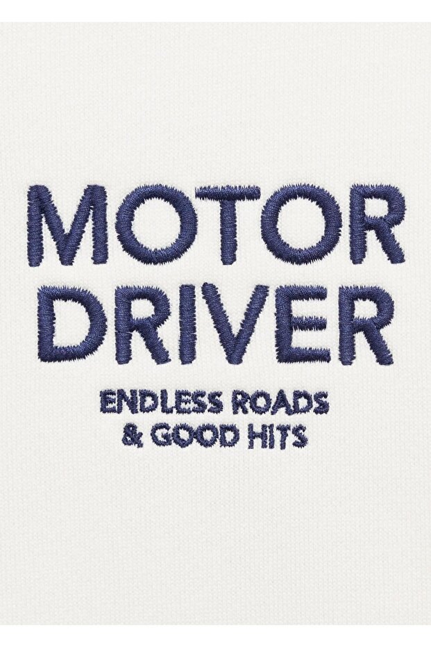 Desenli pamuklu mesajlı sweatshirt - 7