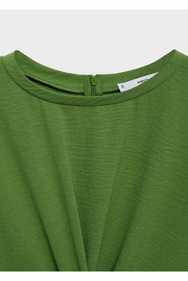 Düğümlü midi elbise - 7