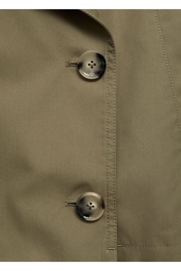 Çift düğmeli kısa trençkot - 7