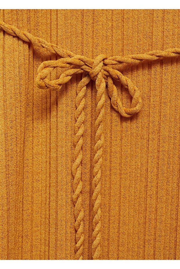 Pilili kemerli elbise - 7