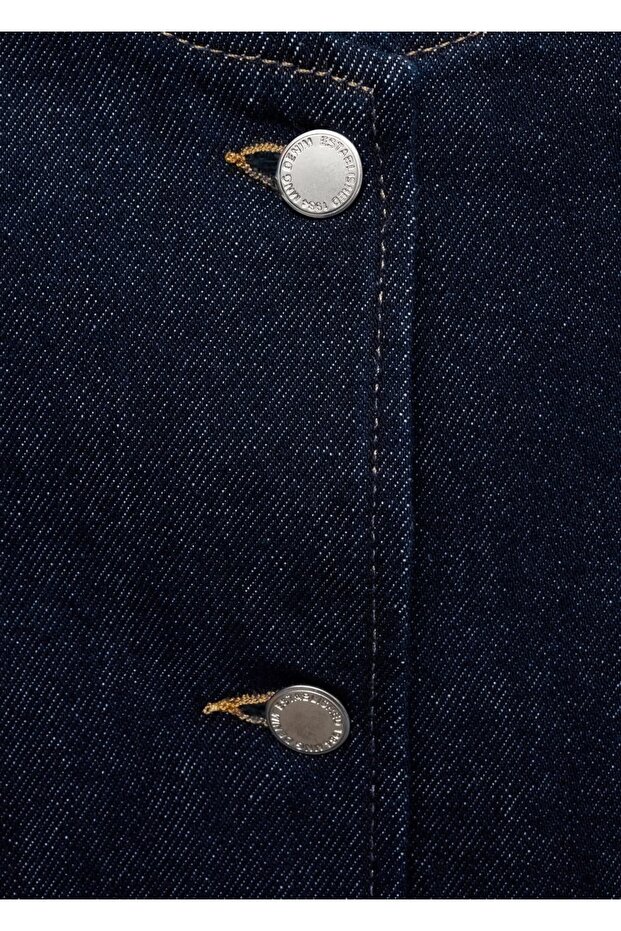 Rinse wash denim ceket - 5