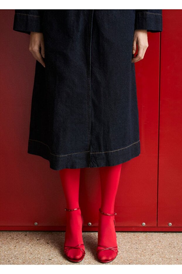 Uzun rinse wash denim trençkot - 6