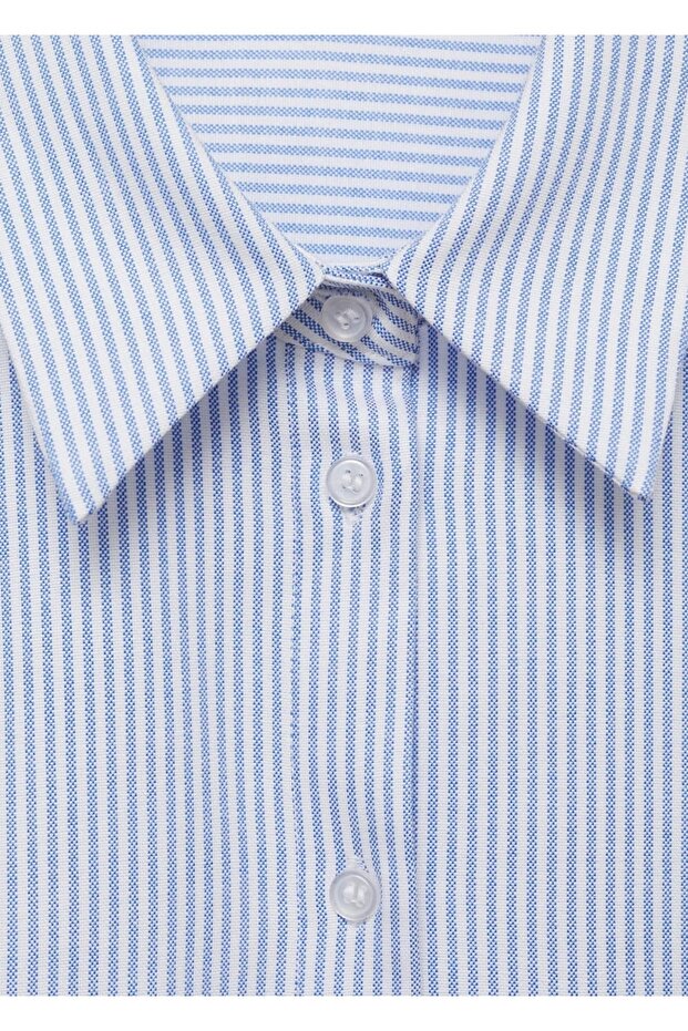 Çizgili pamuklu gömlek - 5