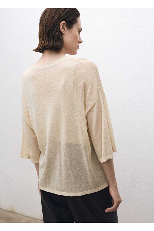 Kısa kollu oversize kazak - 4