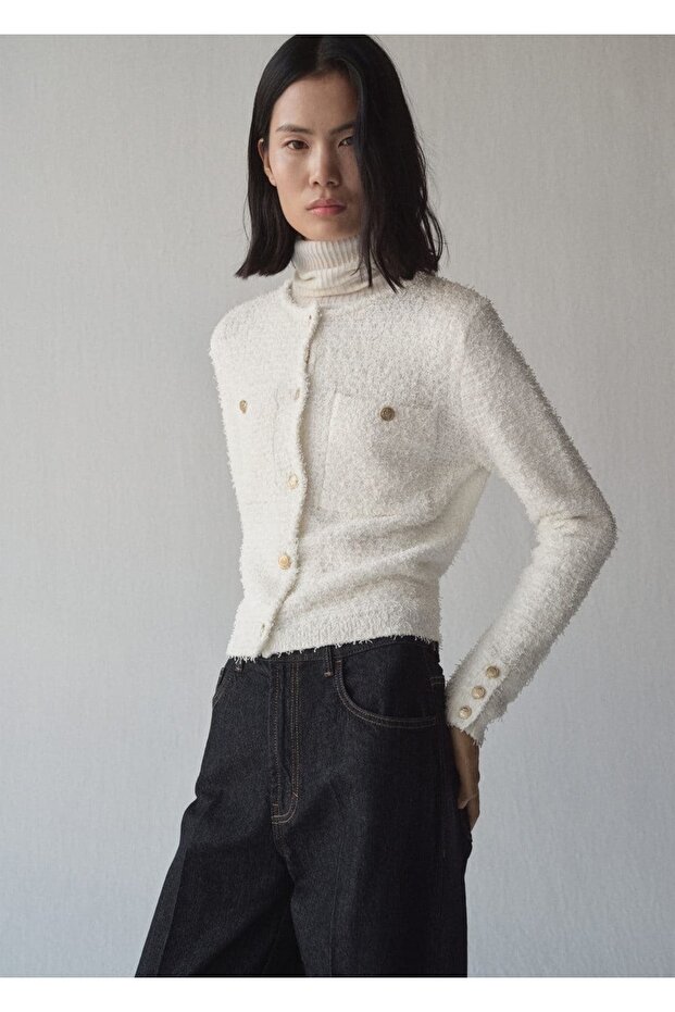 Düğmeleri taşlı tüvit ceket - 1