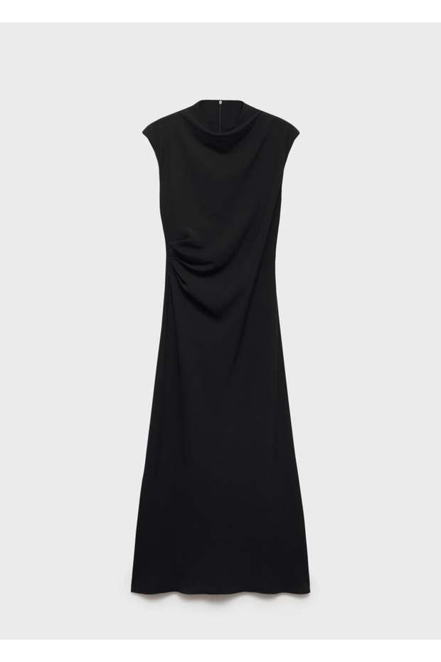 Beli drape evaze elbise - 3