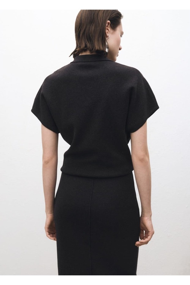 Wool Blend Polo Neck Sweater - 4