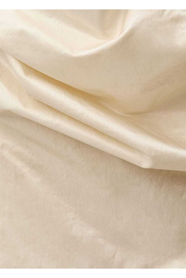 Drape yakalı pamuklu elbise - 7