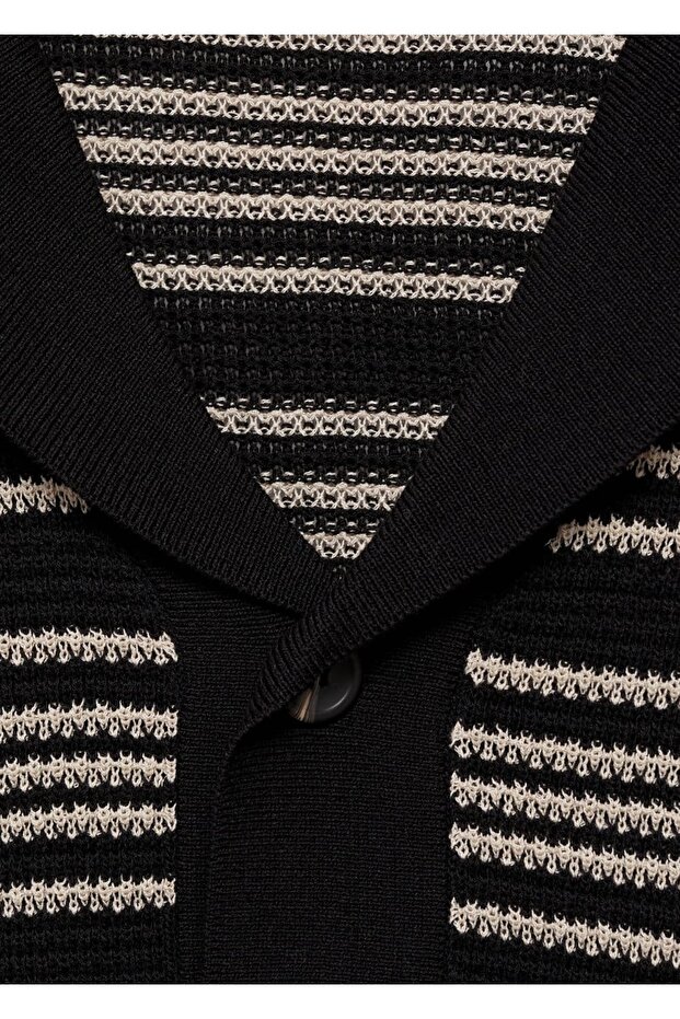 Triko çizgili polo gömlek - 7