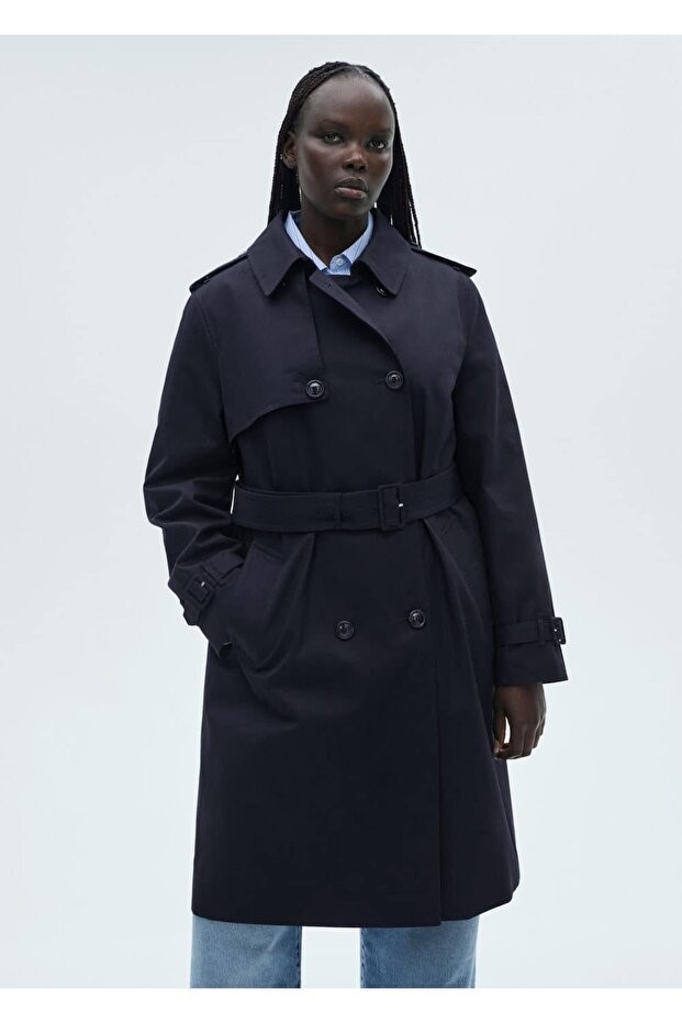 Klasik kemerli trençkot - 5