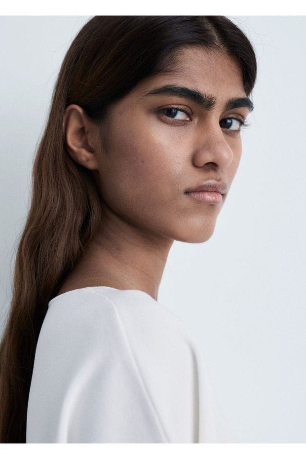 V yakalı triko bluz - 6