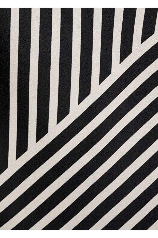 Çizgili Perkins yaka bluz - 7