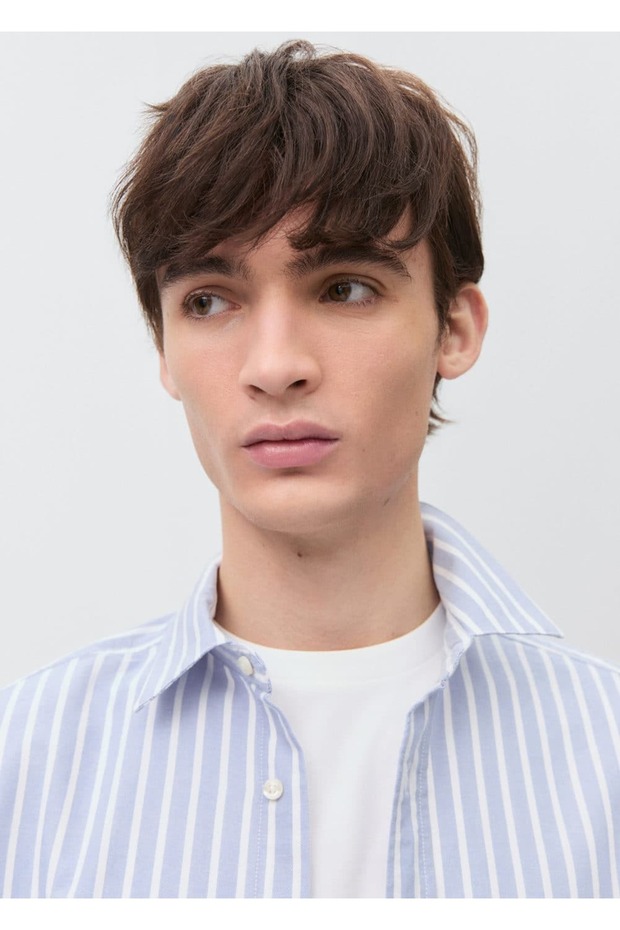 Çizgili Oxford gömlek - 6