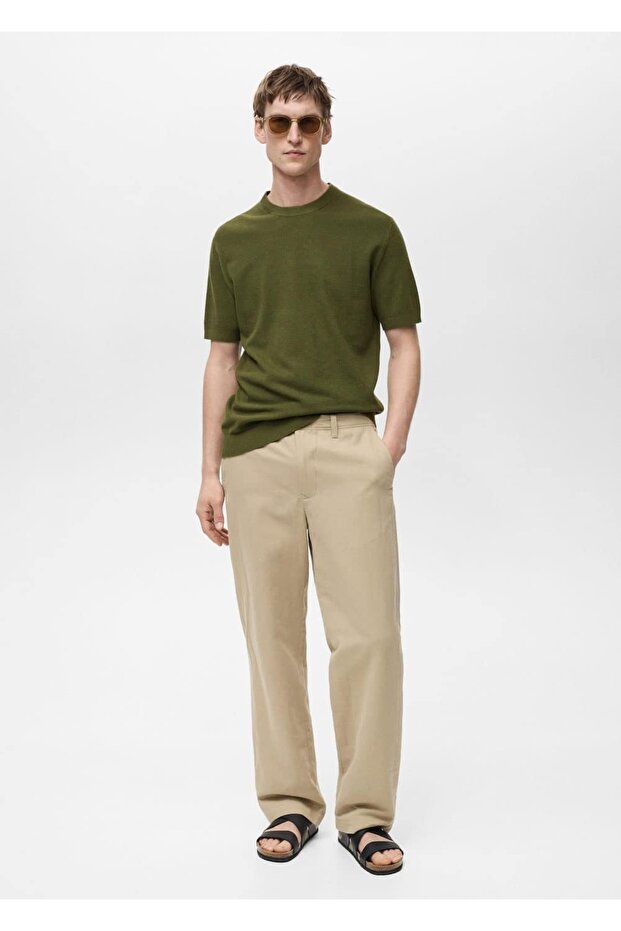 Pamuklu ince dokuma tişört - 2