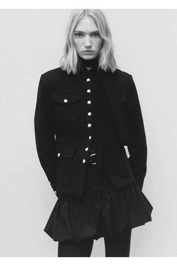 Volanlı balon mini etek - 7