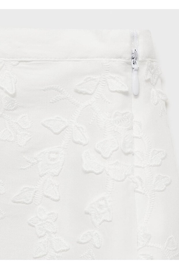 Çiçek işlemeli pamuklu etek - 6