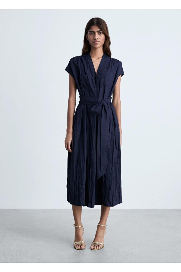 Fiyonklu dokuma elbise - 2