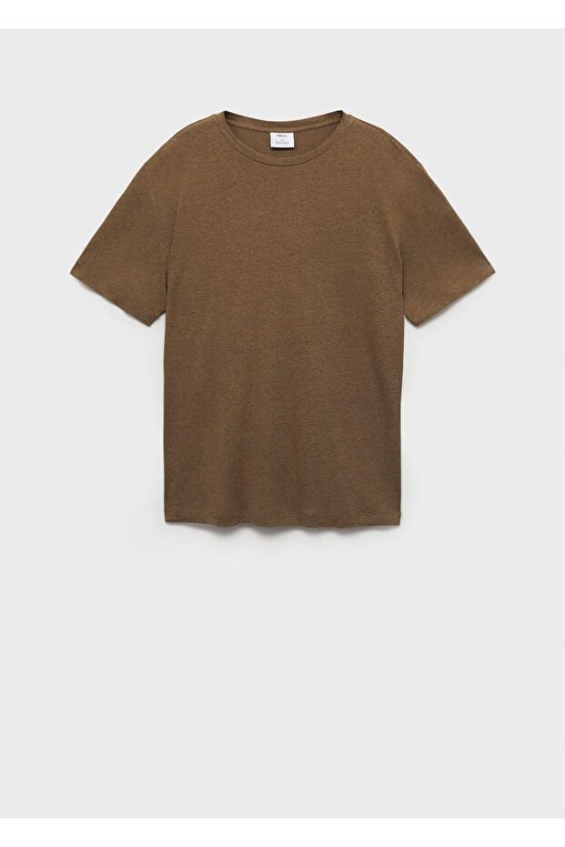 Slim Fit Keten Tişört - 3