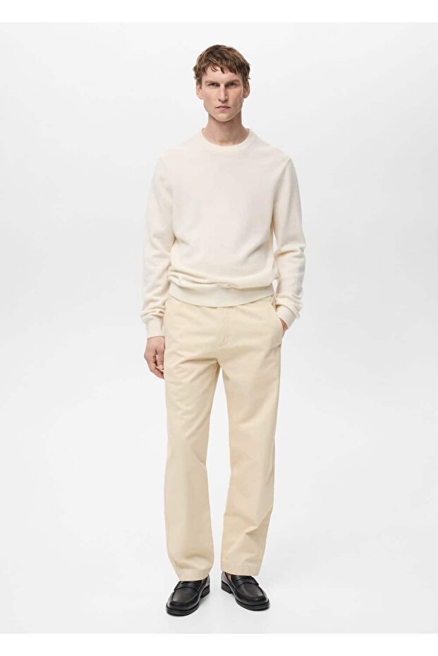 Regular kesim pamuklu büzgü ipli pantolon - 2