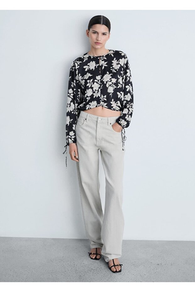 Çiçek desenli bluz - 2