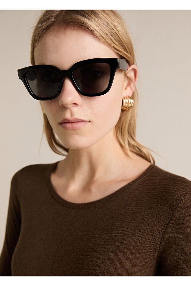 Eteği asimetrik triko elbise - 7