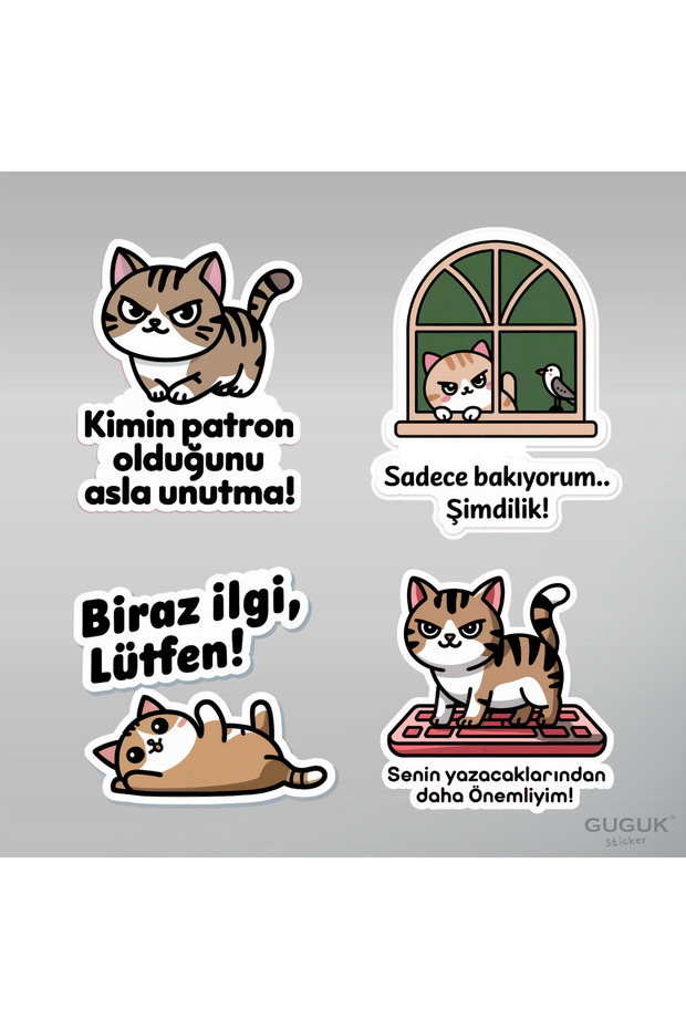Sevimli Kedi Sticker Seti - 5