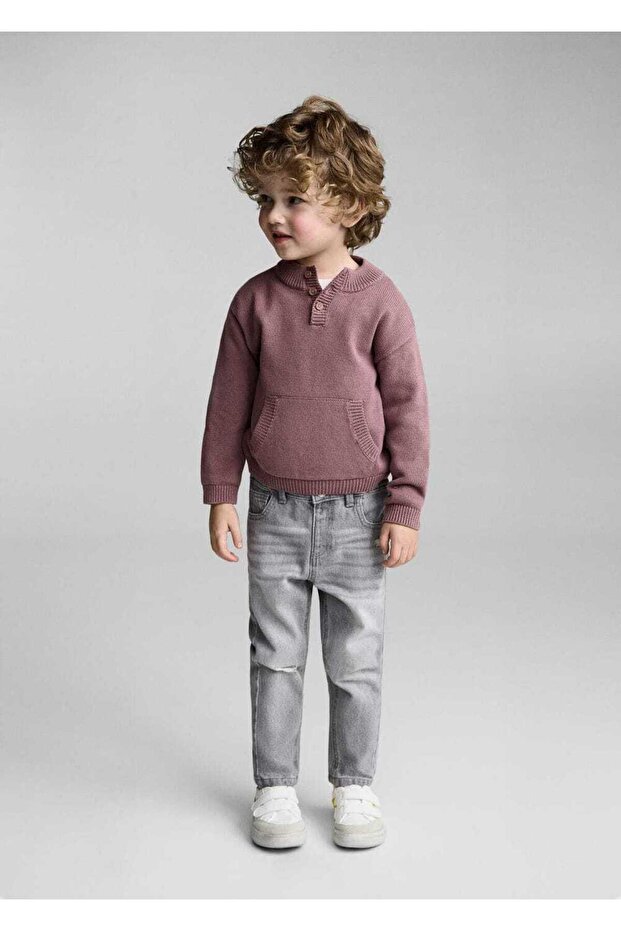 Pullover mit Kängurutasche - 2