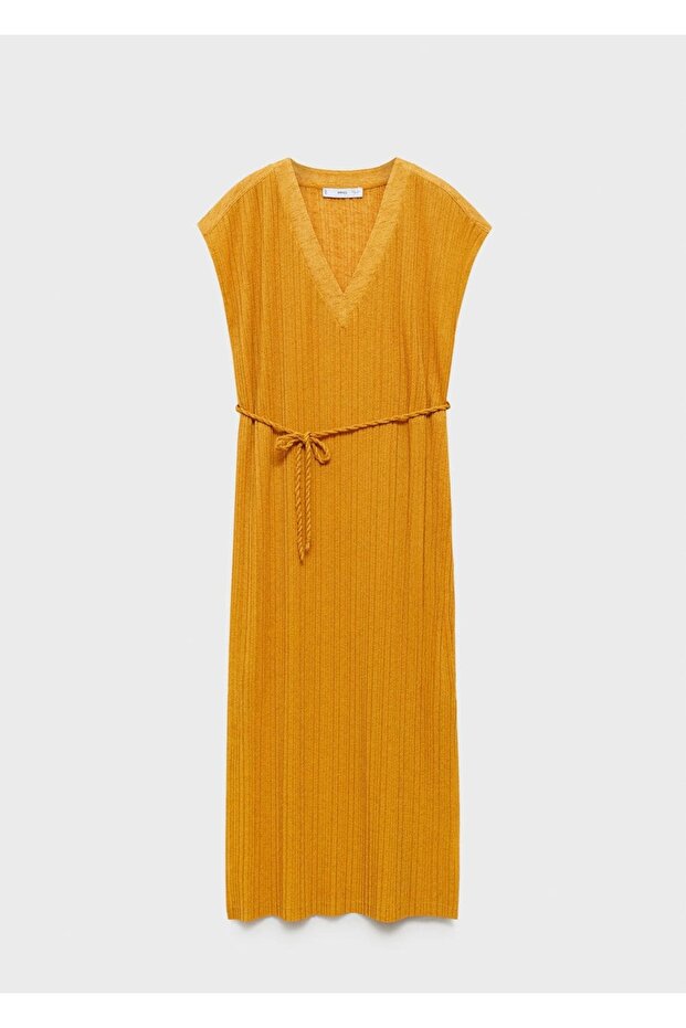 Pilili kemerli elbise - 3