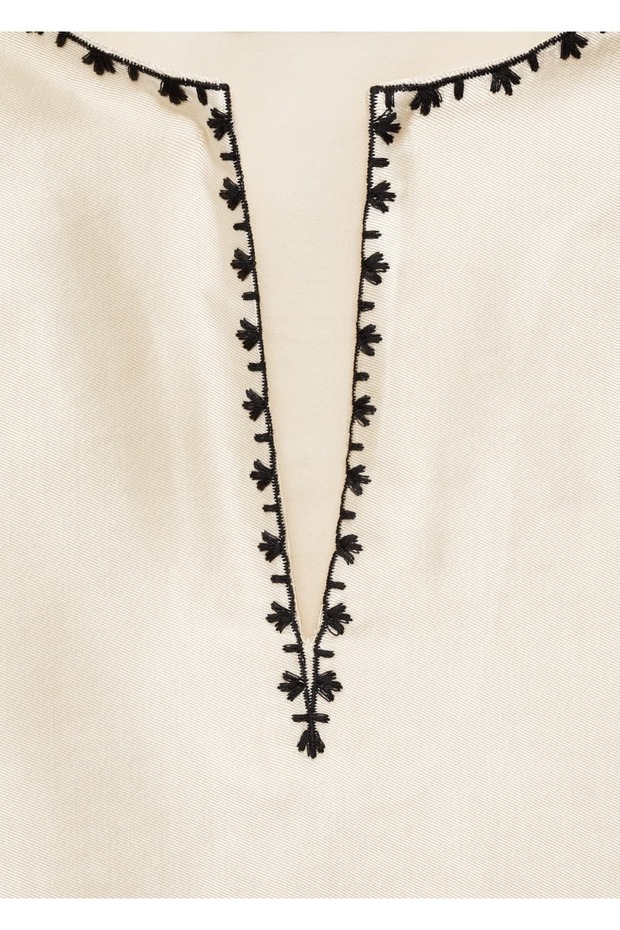 İşlemeli saten bluz - 8