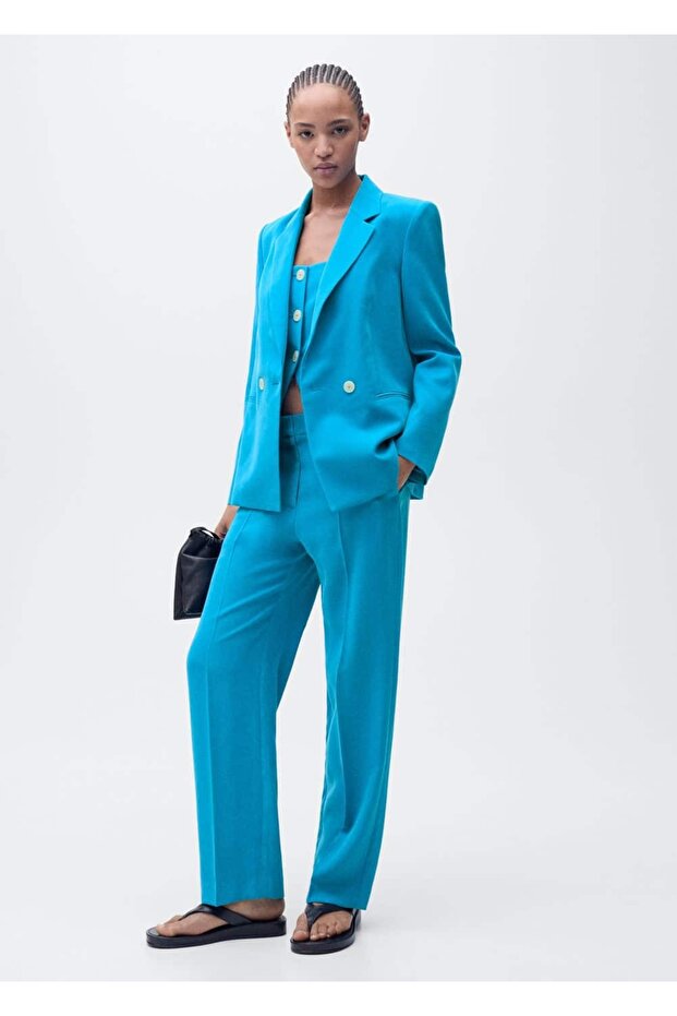 Düz kesim blazer ceket - 2