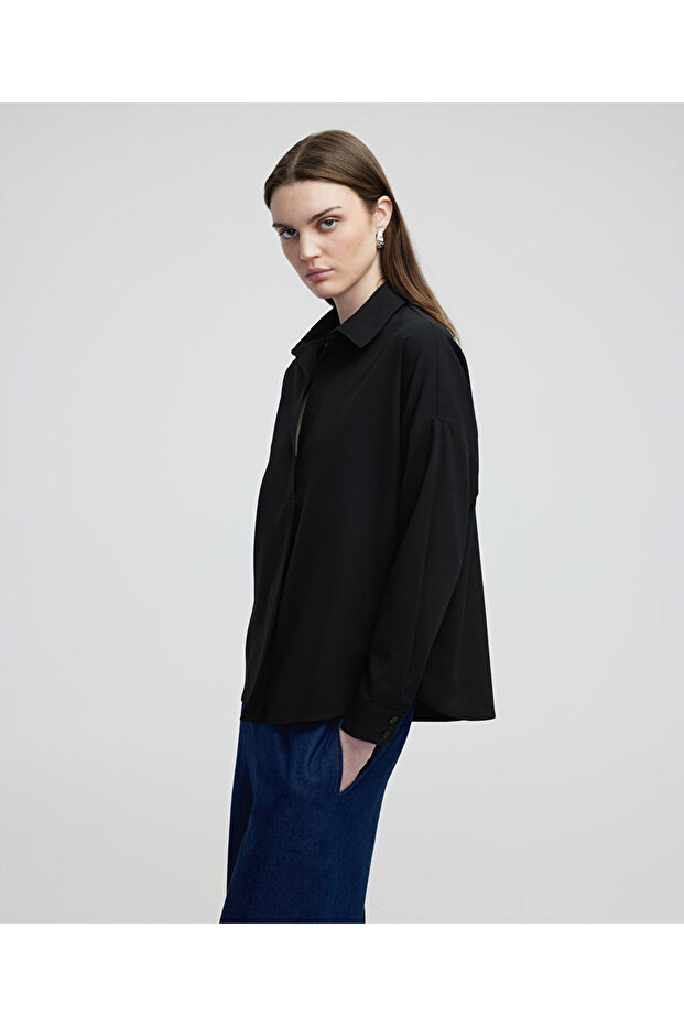 Gömlek yaka bluz - 5