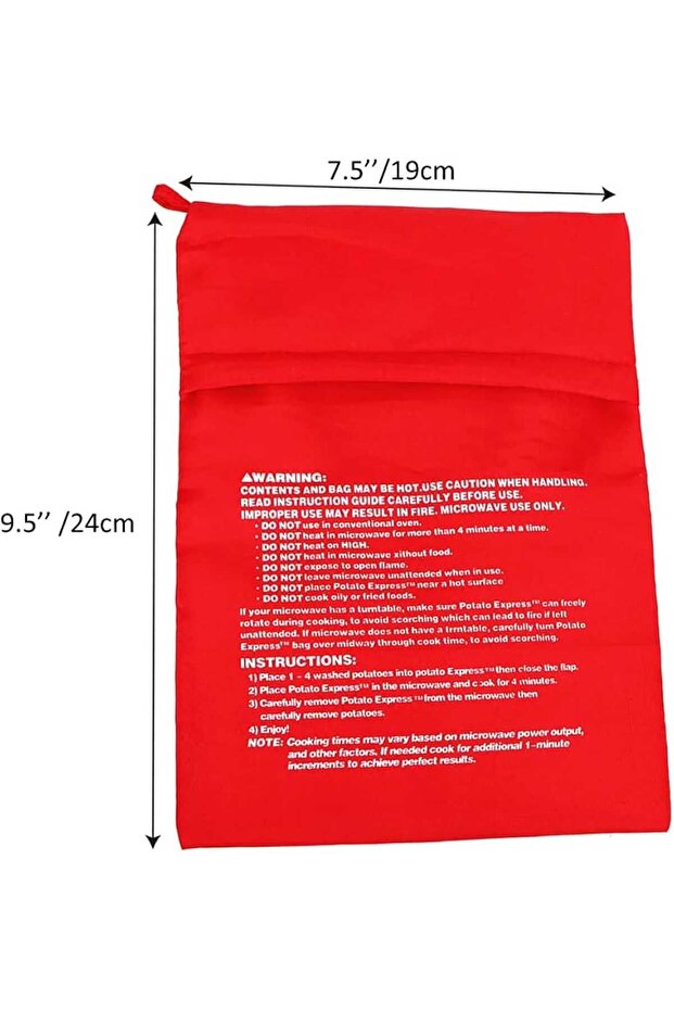 كيس خبز البطاطس المخبوزة في الميكروويف، احمر - 2